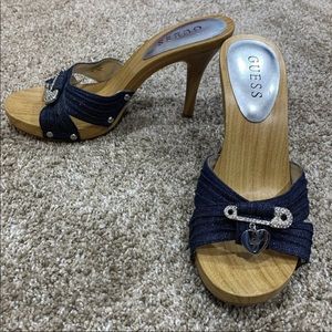 Guess heels/sandals- blue Jean color